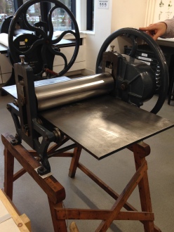 The etching press in it's raw state before setting up for printing.