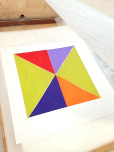 My first print... A larger scale, but coincidentally similar colours to Vikki... Equally as striking as a first geometric print. To be continued....